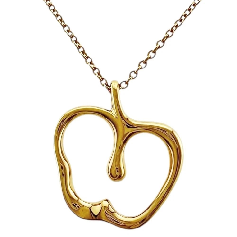 TIFFANY & CO. APPLE PENDANT NECKLACE 18K YELLOW GOLD: Tiffany & Co. Apple Pendant Necklace 18K Yellow Gold Brand: Tiffany & Co. Type: Necklace Material: 18k Yellow Gold, Color: Yellow Gold Size: Approx. 16.1 inches (41 cm) Chain Width: Approx. 0.04 inch 