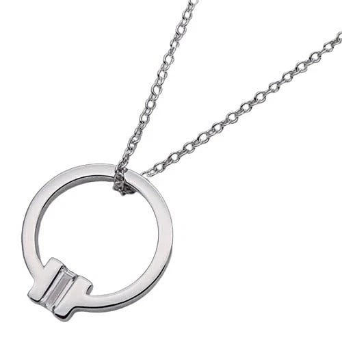 TIFFANY & CO. T SQUARE PENDANT NECKLACE 18K WHITE GOLD: Tiffany & Co. T Square Pendant Necklace 18K White Gold Brand: Tiffany & Co. Type: Necklace Material: 18k Yellow Gold, Color: Yellow Gold Size: Height: 14.6 mm (0.575 in) Width: 13.4 mm (0.528 in) Chai