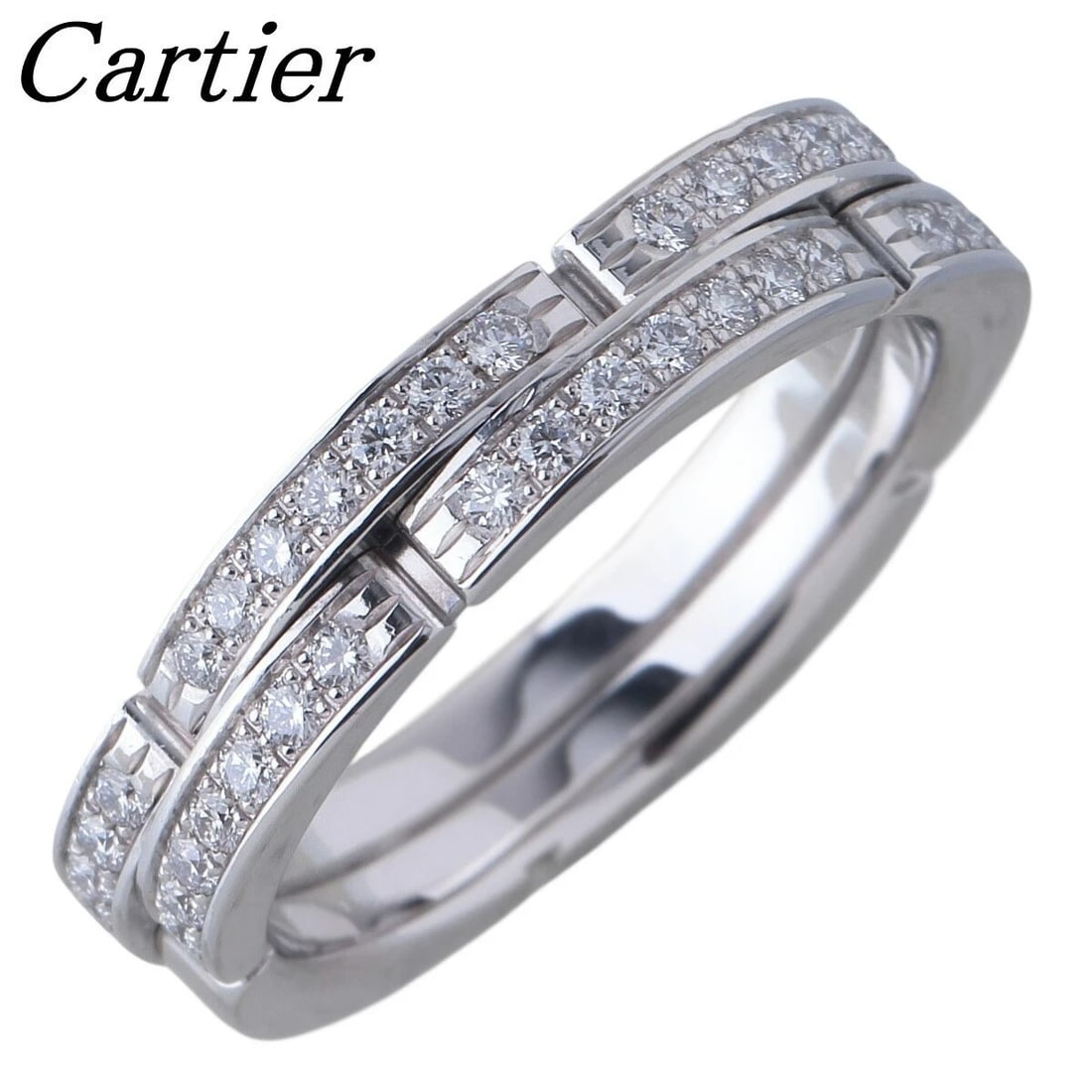 CARTIER MAILLON PANTHERE DIAMOND RING K18 WHITE GOLD (1 of 2)