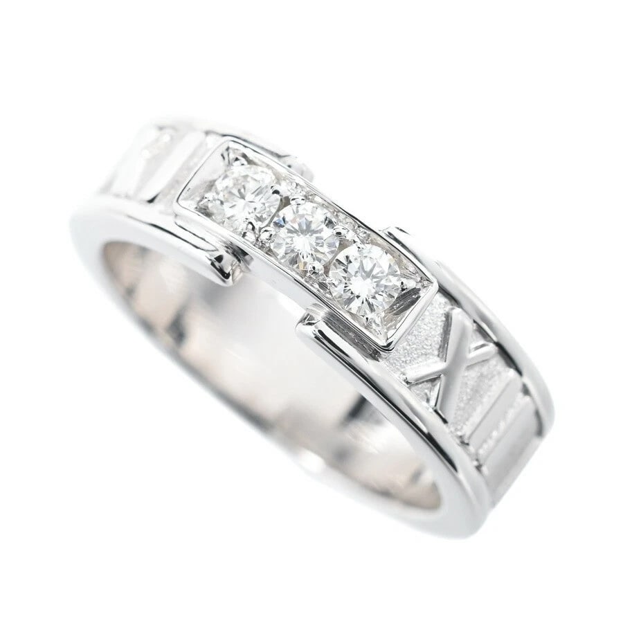 TIFFANY & CO ATLAS RING K18 WHITE GOLD: Tiffany & Co Atlas Ring K18 White Gold Brand: Tiffany & Co. Type: Ring Material: 18k White Gold, Main Stone/Creation Natural Color: White Gold Size: US : 5.5 Accessories: None Accessories
