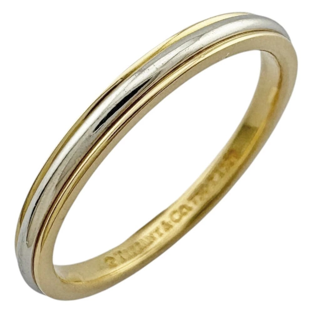 TIFFANY & CO. TWO TONE RING PT950 K18 YELLOW GOLD: Tiffany & Co. Two Tone Ring Pt950 K18 Yellow Gold Brand: Tiffany & Co. Type: Ring Material: 18k Yellow Gold Platinum950, Color: Platinum Yellow Gold Size: US : 4.5 Accessories: None Access