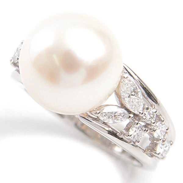 MIKIMOTO PEARL DIAMOND RING PT950: Mikimoto Pearl Diamond Ring Pt950 Brand: Mikimoto Type: Ring Material: Platinum950, Main Stone/Creation Pearl (Secondary Stone: Diamond Color: Platinum Size: US : 5.5 Accessories: None Acc