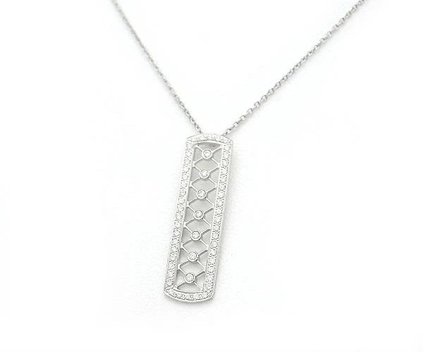 TIFFANY & CO. VOILE BAR DIAMOND PENDANT NECKLACE PT950: Tiffany & Co. Voile Bar Diamond Pendant Necklace Pt950 Brand: Tiffany & Co. Type: Necklace Material: Platinum950, Main Stone/Creation Natural Color: Platinum Size: Length: 16.14 in (41 cm) Pendant Siz