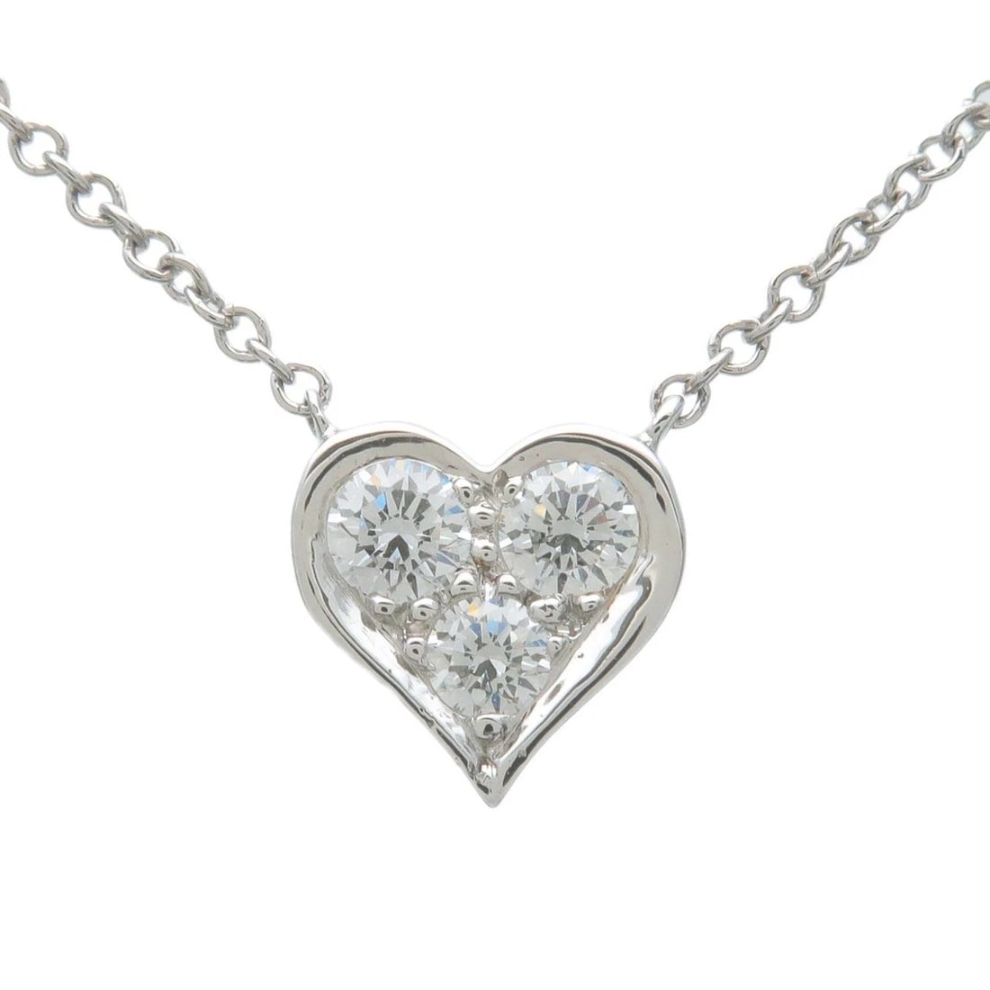 TIFFANY & CO. SENTIMENTAL HEART DIAMOND NECKLACE: Tiffany & Co. Sentimental Heart Diamond Necklace Brand: Tiffany & Co. Type: Necklace Material: Platinum950, Main Stone/Creation Natural Color: Silver Size: Necklace Length: 40.7 cm / 16 inches Pendant