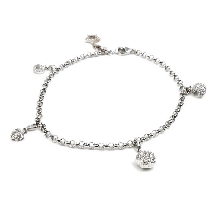 PONTE VECCHIO DIAMOND ANKLET K18WG: Ponte Vecchio Diamond Anklet K18WG Brand: Ponte Vecchio Type: Anklet Material: 18k White Gold, Main Stone/Creation Natural Color: White Gold Size: Length: Approx. 25 cm (9.84 in) Width: Approx. 3.4 mm
