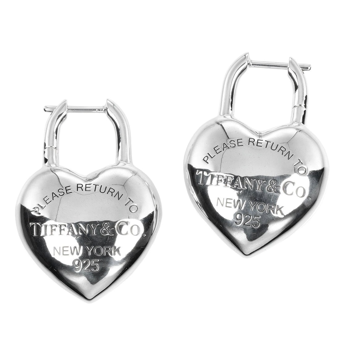 TIFFANY & CO HEART EARRINGS SILVER 925: Tiffany & Co Heart Earrings Silver 925 Brand: Tiffany & Co. Type: Earrings Material: Sterling Silver (SV925), Color: Silver Size: Size: Approx. 1.20 in x 0.84 in (30.5mm x 21.3mm) Accessories: Non