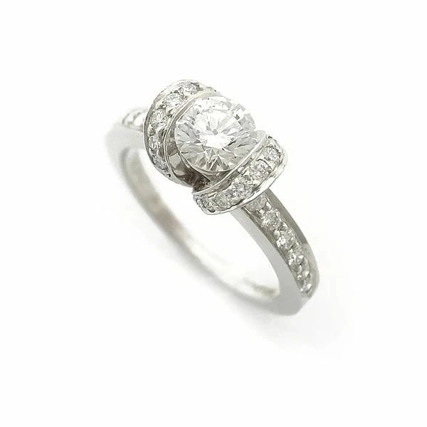 TIFFANY & CO. RIBBON DIAMOND RING PT950: Tiffany & Co. Ribbon Diamond Ring Pt950 Brand: Tiffany & Co. Type: Ring Material: Platinum950, Main Stone/Creation Natural Color: Platinum Size: US Size: 4 Accessories: None Accessories No