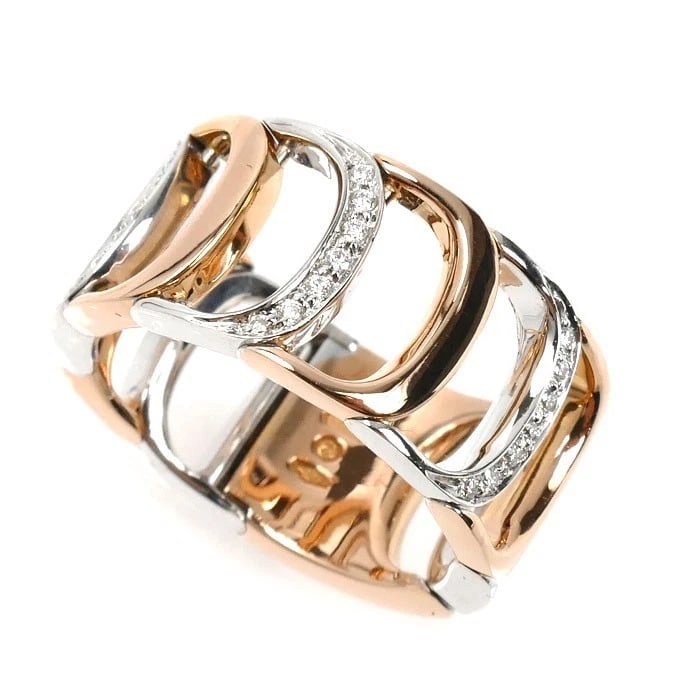 DAMIANI DAMIANISSIMA RING 18K PINK & WHITE GOLD: Damiani Damianissima Ring 18K Pink & White Gold Brand: Damiani Type: Ring Material: 18k Pink Gold, Main Stone/Creation Natural Color: Pink Gold Size: US 6 Accessories: None Accessories Not