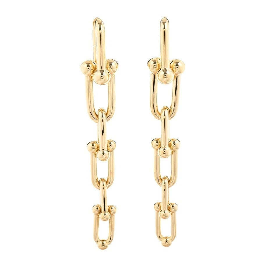 TIFFANY & CO EARRINGS K18 YELLOW GOLD: Tiffany & Co Earrings K18 Yellow Gold Brand: Tiffany & Co. Type: Dangle/Drop Earrings Material: 18k Yellow Gold, Color: Yellow Gold Size: Size: Approx. W0.47 x H3.15 inches (12 x 80 mm) Accessorie