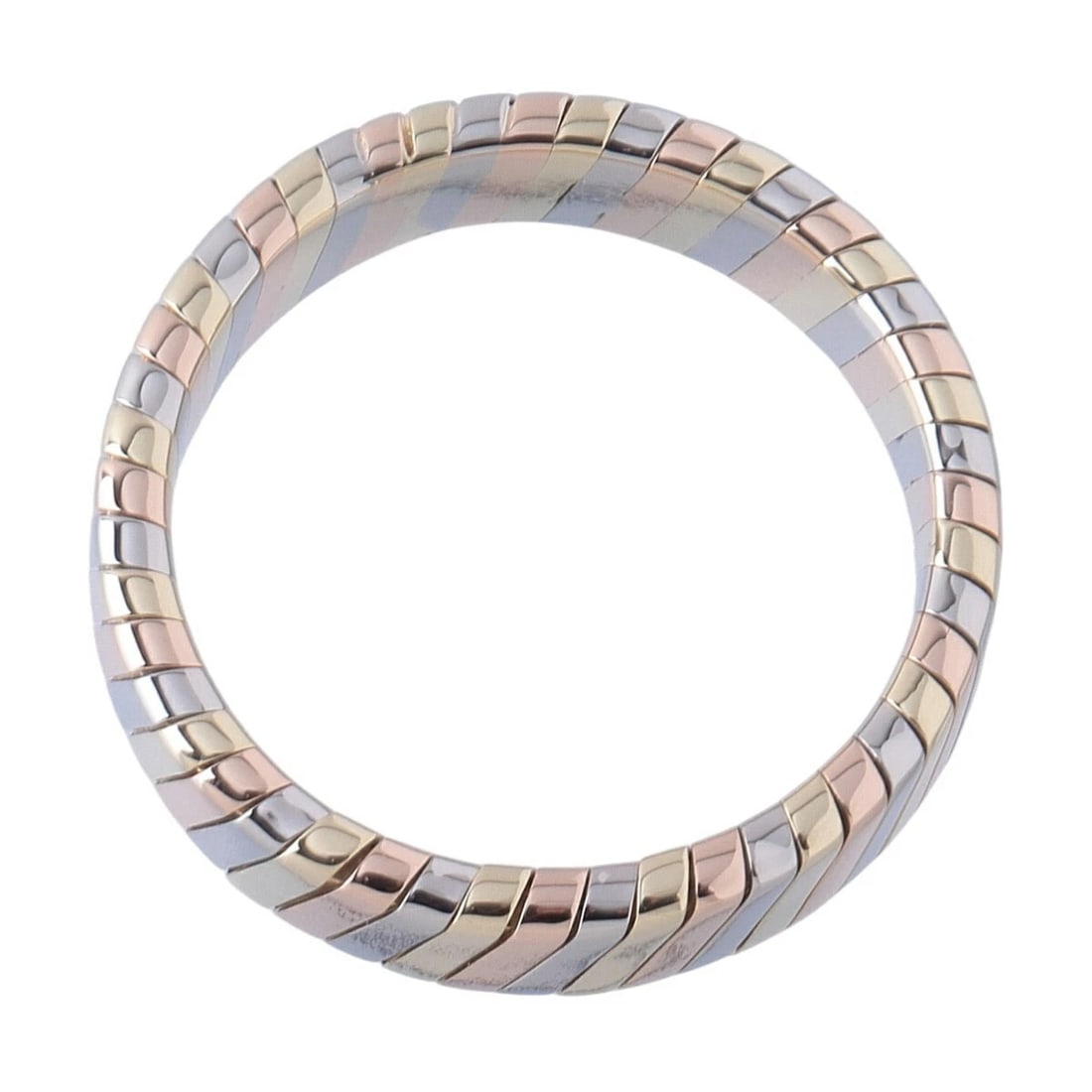 BVLGARI RING 18K PG WG YG: BVLGARI Ring 18K PG WG YG Brand: Bvlgari Type: Ring Material: 18K Gold (Pink Gold / White Gold / Yellow Gold), Color: Yellow GoldWhite GoldPink Gold Size: US : 5.75 Accessories: None Acces