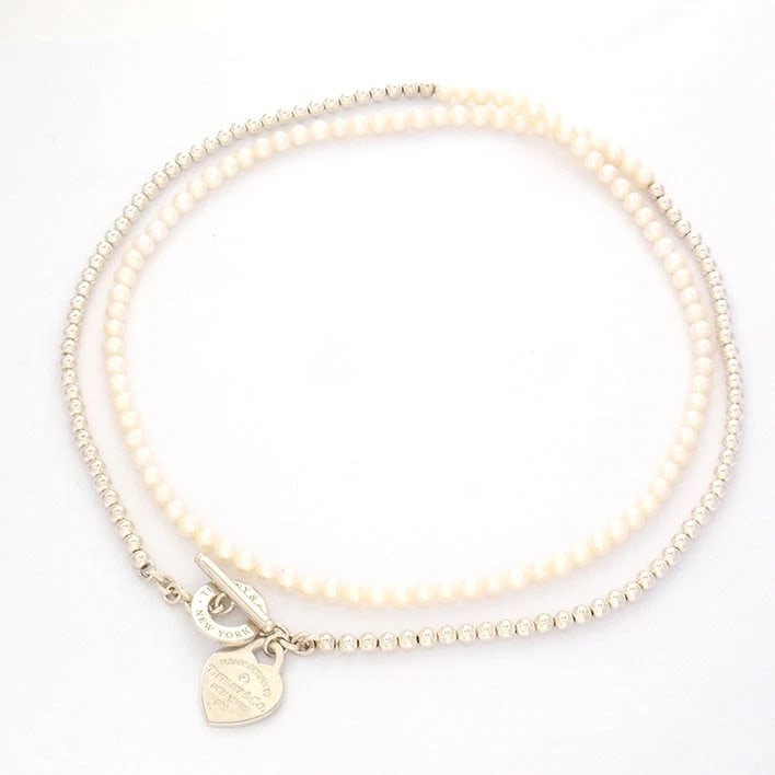TIFFANY & CO NECKLACE SILVER 925: Tiffany & Co Necklace Silver 925 Brand: Tiffany & Co. Type: Necklace Material: Sterling Silver 925, Color: Silver Size: Size: Chain Length Approx. 15.7 in (40 cm) / Pendant Size Approx. 0.67 x 0.63