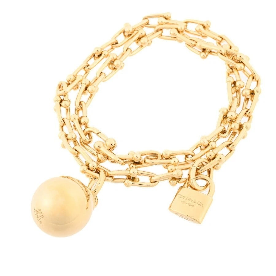 TIFFANY & CO HARDWEAR BRACELET 18K YELLOW GOLD: Tiffany & Co HardWear Bracelet 18K Yellow Gold Brand: Tiffany & Co. Type: Bracelet Material: 18k Yellow Gold, Color: Yellow Gold Size: Length: Approx. 6.7 inches (17 cm) Charm Size: Approx. Max W0.79 