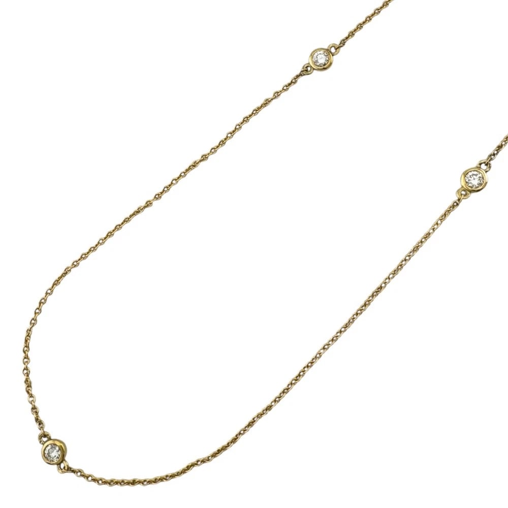 TIFFANY&CO. NECKLACE K18 YELLOW GOLD: TIFFANY&Co. Necklace K18 yellow gold Brand: Tiffany&co. Type: Necklace Material: K18 yellow gold, Main Stone/Creation Natural Color: gold Size: (CM) Total Length:41cm Chain width:1.0mm Top:W3.3mm x H3