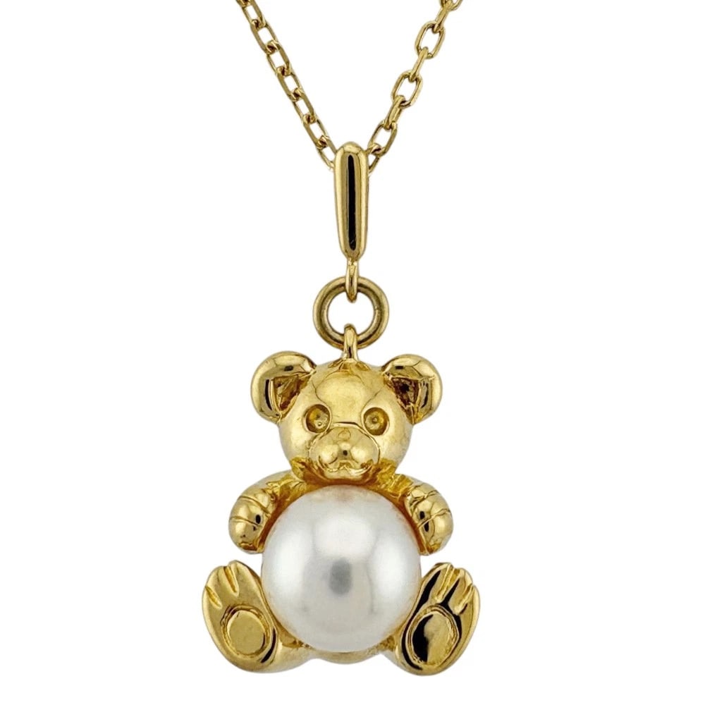 MIKIMOTO NECKLACE K18 YELLOW GOLD PEARL: MIKIMOTO Necklace K18 yellow gold Pearl Brand: MIKIMOTO Type: Necklace Material: K18 yellow gold, Main Stone/Creation Pearl Color: gold Size: (CM) Total Length:43cm Chain width:1.0mm Top:W11.0mm x