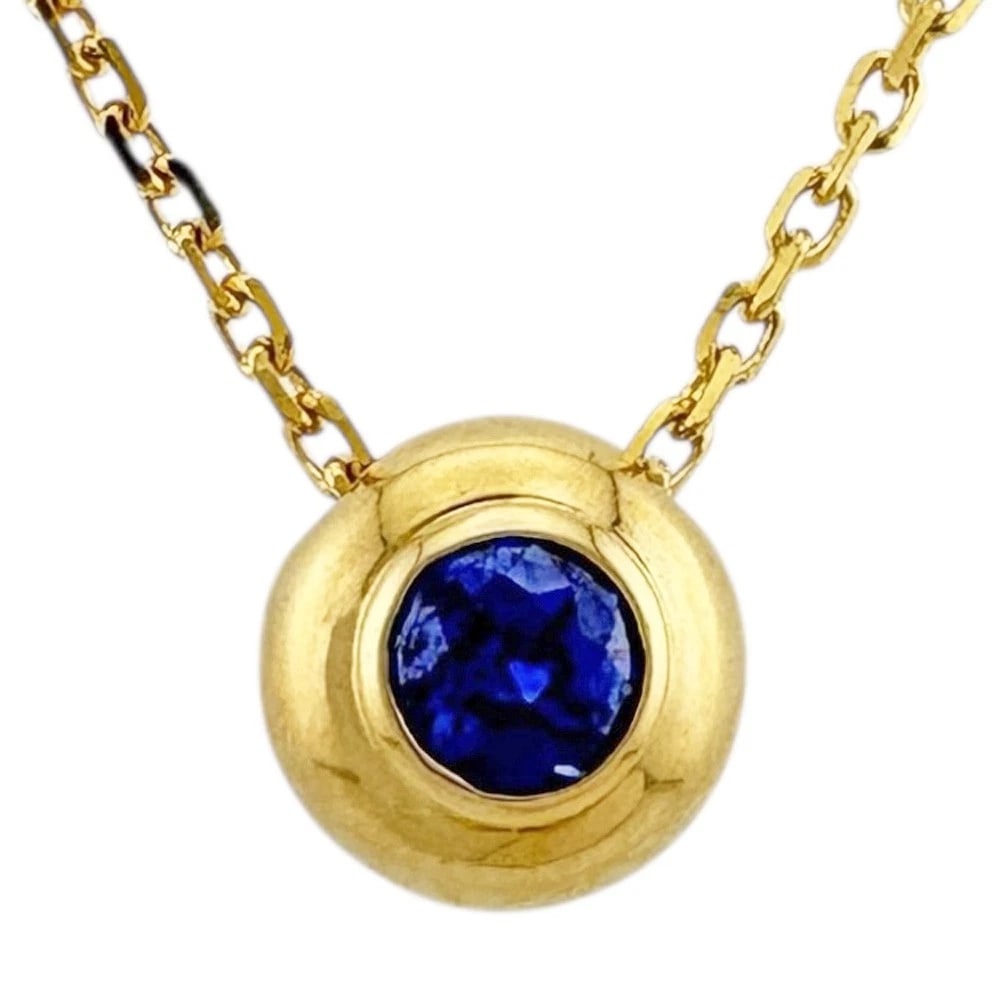 MIKIMOTO NECKLACE K18 YELLOW GOLD: MIKIMOTO Necklace K18 yellow gold Brand: MIKIMOTO Type: Necklace Material: K18 yellow gold, Main Stone/Creation sapphire Color: gold Size: (CM) Total Length:40cm Chain width:1.0mm Top:W6.5mm x H6.5mm 