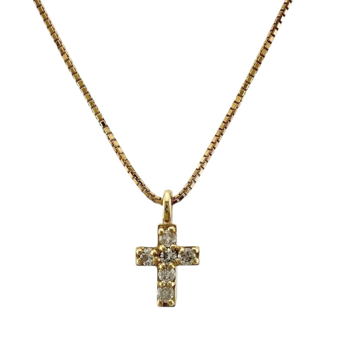 NECKLACE K18 YELLOW GOLD DIAMOND: Necklace K18 yellow gold diamond Brand: Unbranded Type: Necklace Material: K18 yellow gold, Main Stone/Creation Natural Color: gold Size: (CM) Total Length:40cm Chain width:0.4mm :4cm Top:W5.0mm x