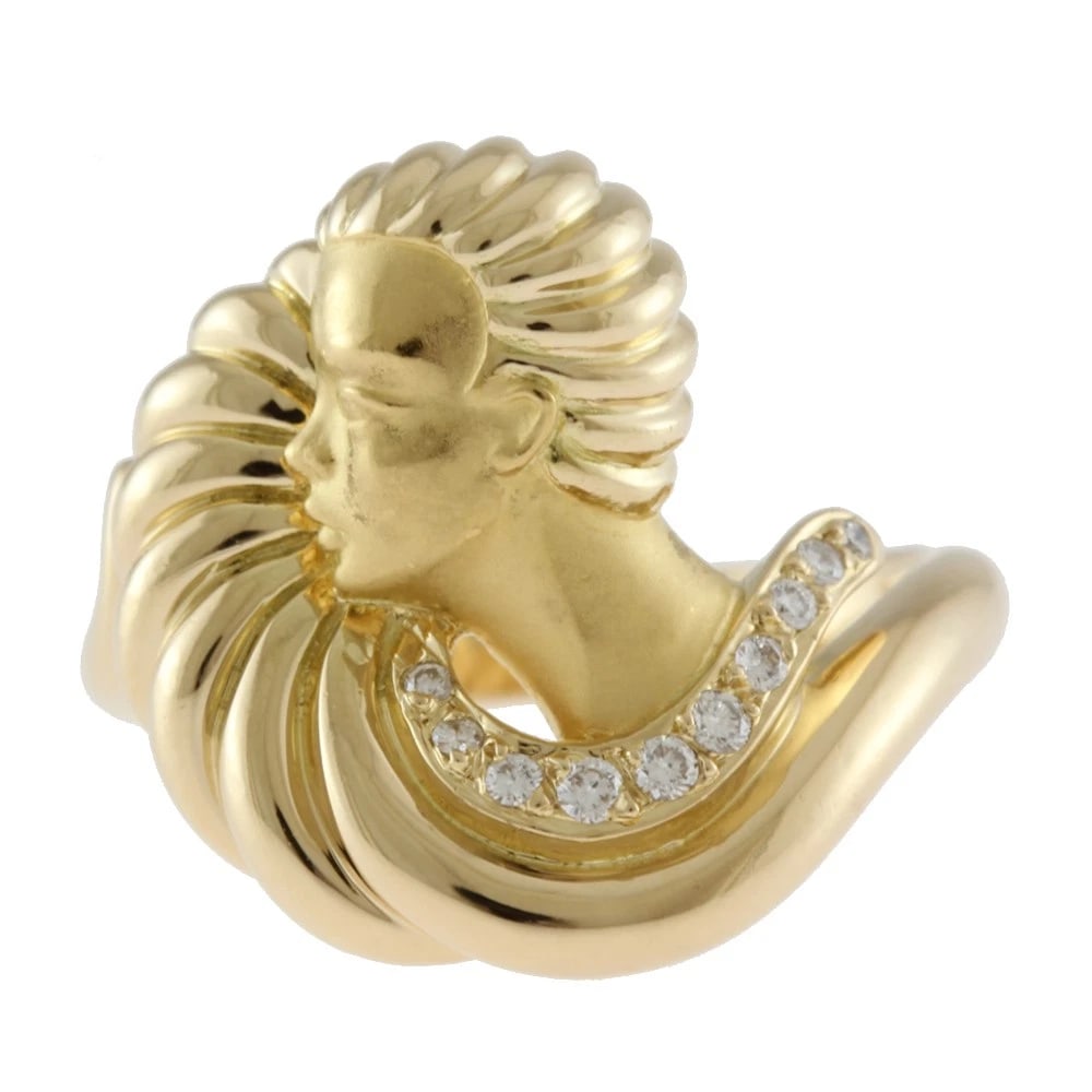CARRERA Y CARRERA RING K18 YELLOW GOLD DIAMOND: Carrera y Carrera Ring K18 yellow gold diamond Brand: Carrera y Carrera Type: Ring Material: K18 yellow gold, Main Stone/Creation Natural Color: gold Size: US 6 3/8 Accessories: None Acces