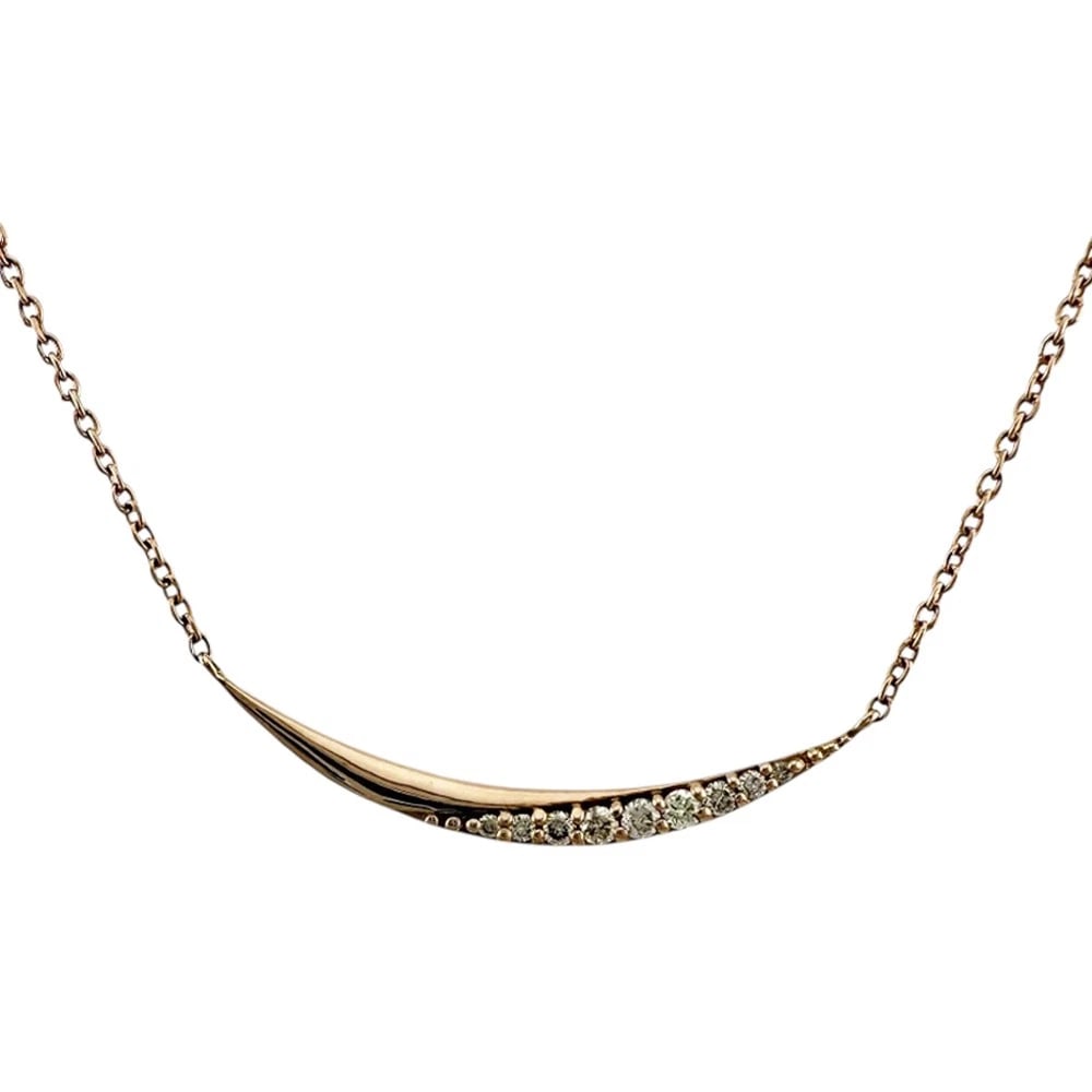 NECKLACE K18 PINK GOLD DIAMOND: Necklace K18 Pink Gold diamond Brand: Unbranded Type: Necklace Material: K18 Pink Gold, Main Stone/Creation Natural Color: Pink gold Size: (CM) Total Length:40.5cm Chain width:0.8mm AdjUS ter can