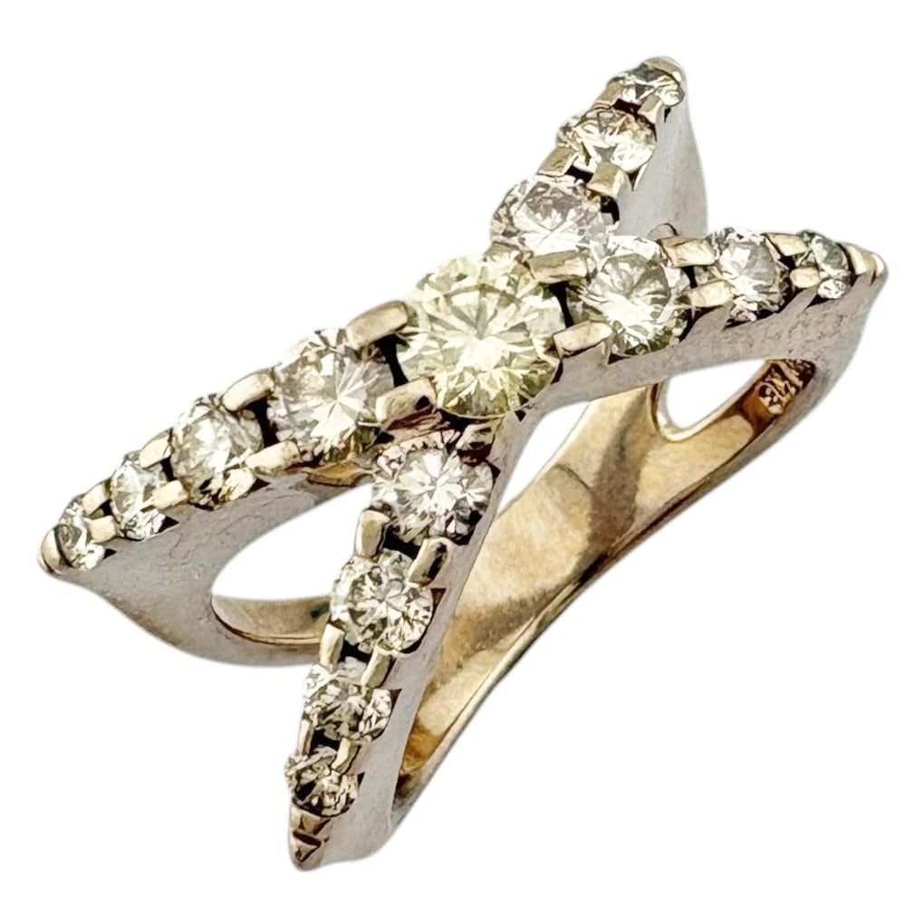 KASHIKEY RING K18 GOLD BROWN DIAMOND: KASHIKEY Ring K18 Gold Brown diamond Brand: KASHIKEY Type: Ring Material: K18 Gold, Main Stone/Creation Brown diamond Color: Brown gold Size: US 5 Accessories: None Accessories Notice: When