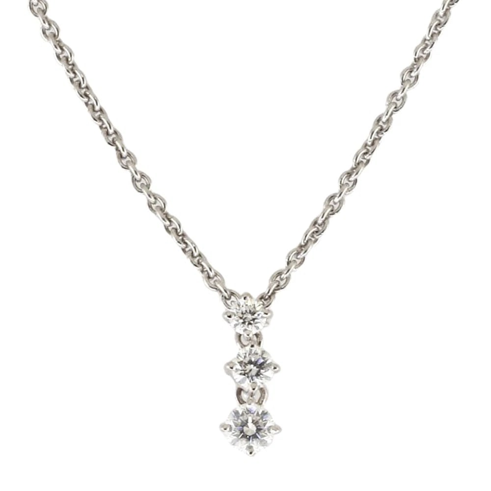 MIKIMOTO NECKLACE K18 WHITE GOLD DIAMOND: MIKIMOTO Necklace K18 white gold diamond Brand: MIKIMOTO Type: Necklace Material: 18k White Gold, Main Stone/Creation Natural Color: Silver / Size: (CM) Total Length:43cm Chain width:1.0mm Top:W3.0mm