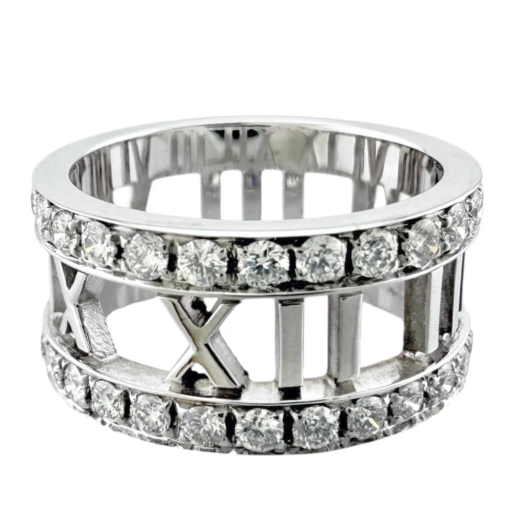 TIFFANY&CO. RING K18 WHITE GOLD DIAMOND: TIFFANY&Co. Ring K18 white gold diamond Brand: Tiffany&co. Type: Ring Material: K18 white gold, Main Stone/Creation Natural Color: Silver Size: US 4 1/4 Accessories: None Accessories Notice: When