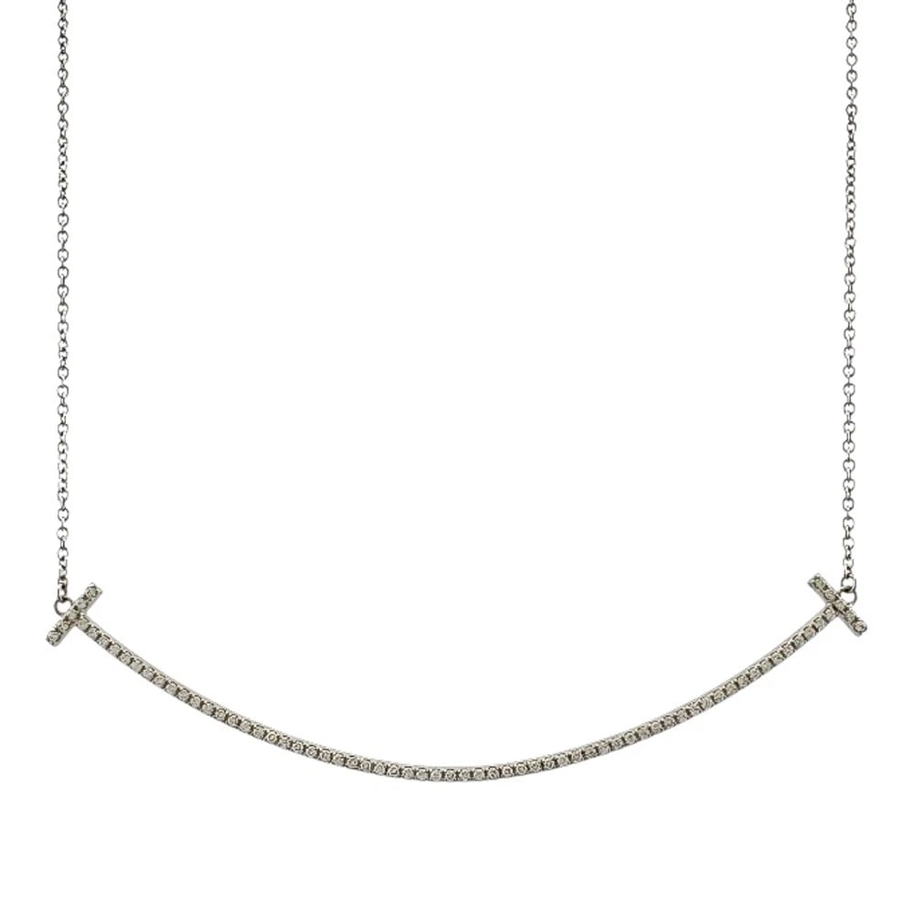 TIFFANY&CO. NECKLACE K18 WHITE GOLD DIAMOND: TIFFANY&Co. Necklace K18 white gold diamond Brand: Tiffany&co. Type: Necklace Material: K18 white gold, Main Stone/Creation Natural Color: Silver Size: (CM) Total Length:45cm The total length is inclu