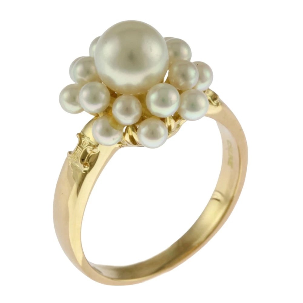 RING K18 YELLOW GOLD PEARL: Ring K18 yellow gold Pearl Brand: Unbranded Type: Ring Material: K18 yellow gold, Main Stone/Creation Pearl Color: gold Size: US 5 3/8 Accessories: None Accessories Notice: When purchasing