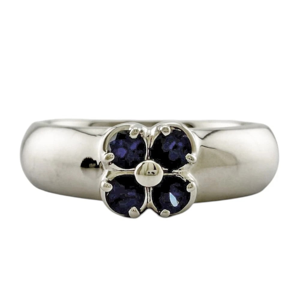 MIKIMOTO RING K18 WHITE GOLD SAPPHIRE: MIKIMOTO Ring K18 white gold sapphire Brand: MIKIMOTO Type: Ring Material: K18 white gold, Main Stone/Creation sapphire Color: Silver Size: US 7 Accessories: None Accessories Notice: When