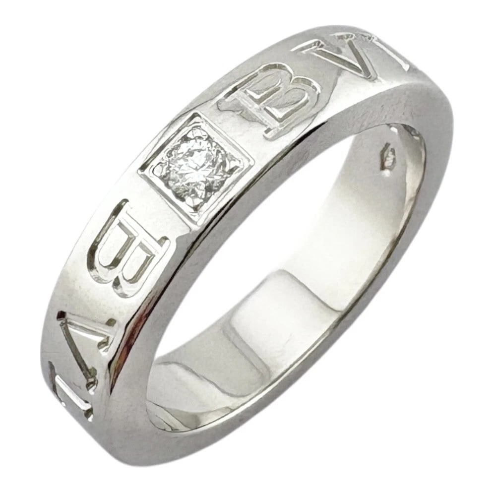 BVLGARI RING K18 WHITE GOLD DIAMOND: BVLGARI Ring K18 white gold diamond Brand: BVLGARI Type: Ring Material: K18 white gold, Main Stone/Creation Natural Color: Silver Size: US 3 3/4 Accessories: None Accessories Notice: When