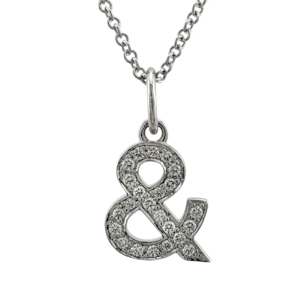 TIFFANY&CO. NECKLACE K18 WHITE GOLD DIAMOND: TIFFANY&Co. Necklace K18 white gold diamond Brand: Tiffany&co. Type: Necklace Material: 18k White Gold, Main Stone/Creation Natural Color: Silver Size: (CM) Total Length:46cm Chain width:1.0mm AdjUS t