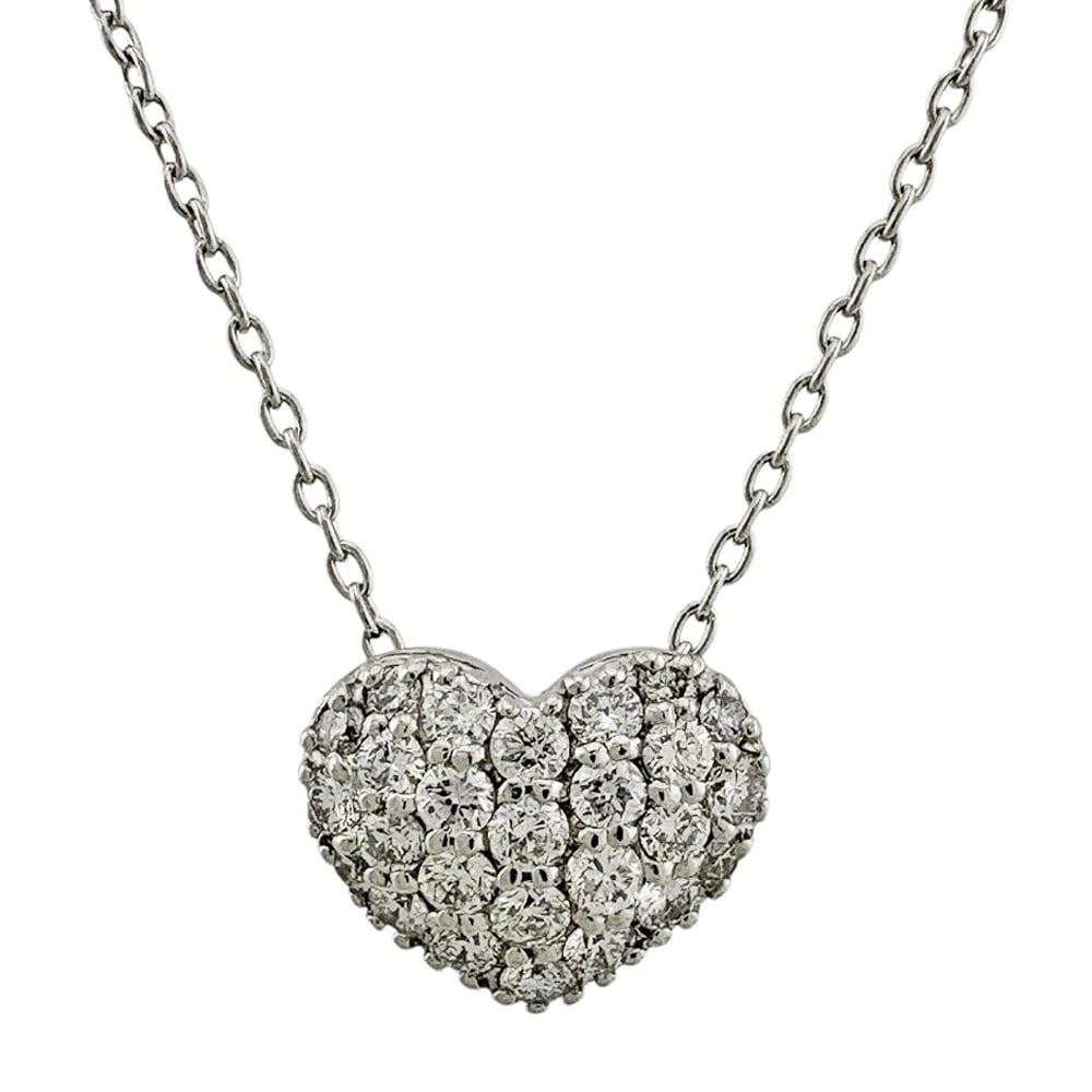 PONTE VECCHIO NECKLACE K18 WHITE GOLD DIAMOND: Ponte Vecchio Necklace K18 white gold diamond Brand: Ponte Vecchio Type: Necklace Material: K18 white gold, Main Stone/Creation Natural Color: Silver Size: (CM) Total Length:40.5cm Chain width:1.0mm A
