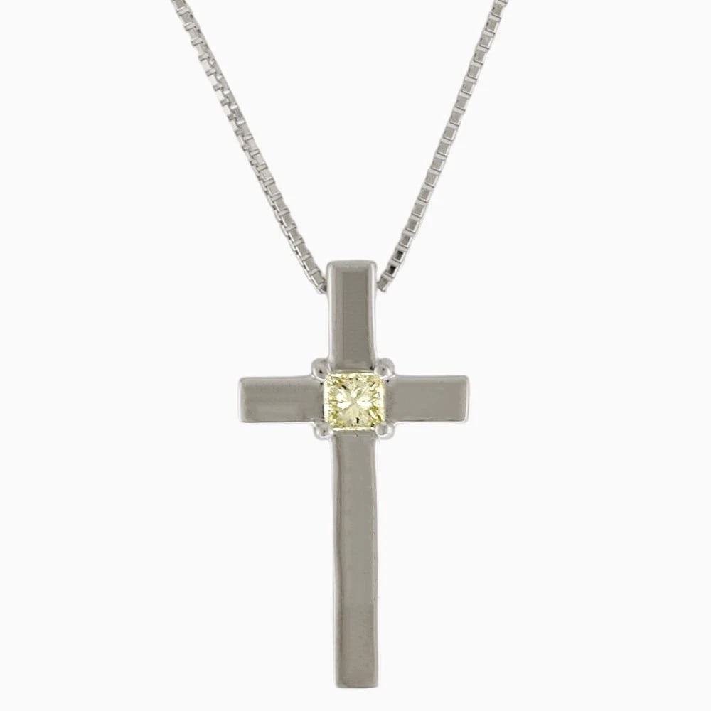 TASAKI NECKLACE K18 WHITE GOLD YELLOW DIAMOND: TASAKI Necklace K18 white gold Yellow diamond Brand: TASAKI Type: Necklace Material: K18 white gold, Main Stone/Creation Yellow diamond Color: Silver Size: (CM) Total Length:43cm Chain width:0.7mm Top