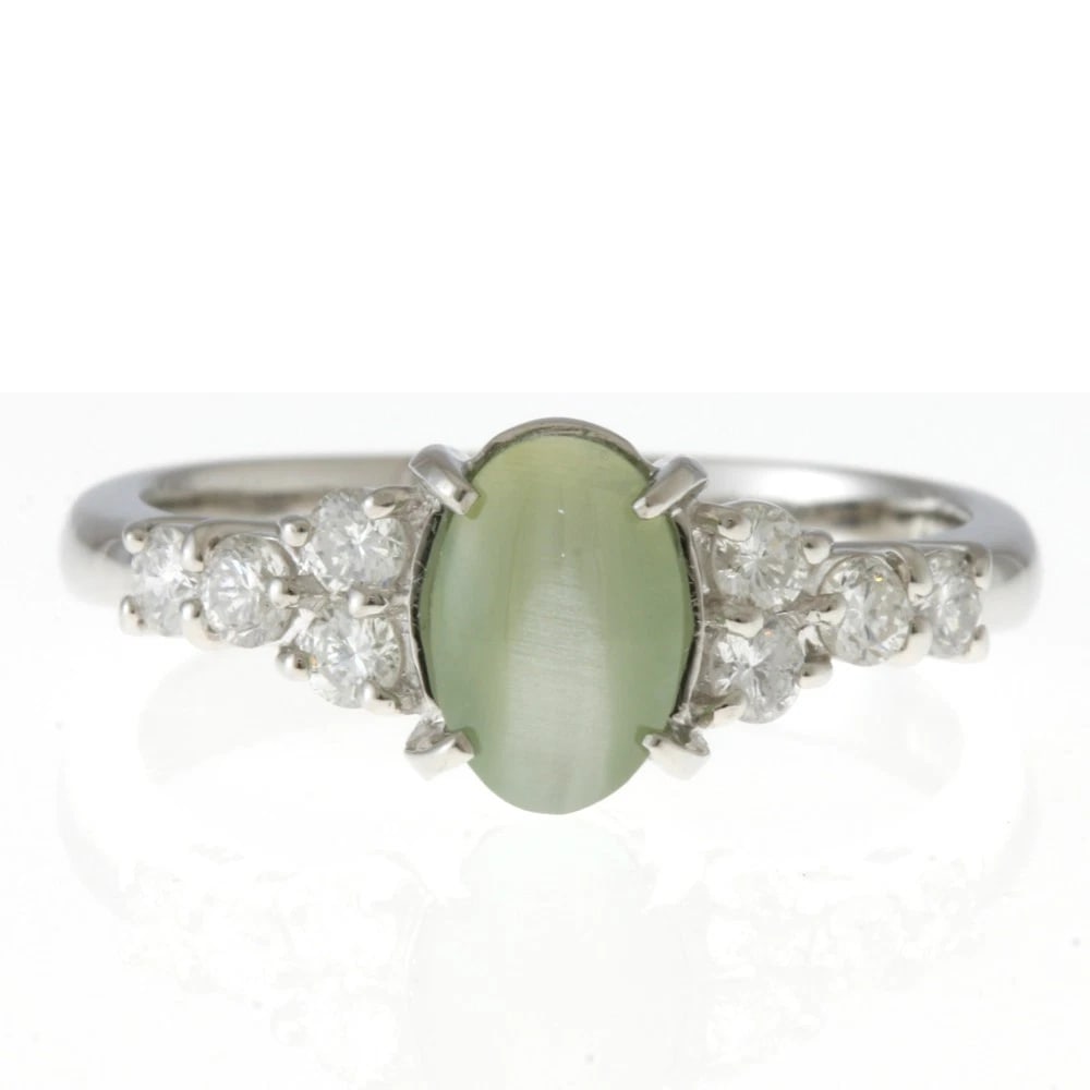 RING PT900PLATINUM: Ring Pt900Platinum Brand: Unbranded Type: Ring Material: Pt900Platinum, Main Stone/Creation Cats eye Color: Silver Size: US 6 Accessories: None Accessories Notice: When purchasing pre-owne