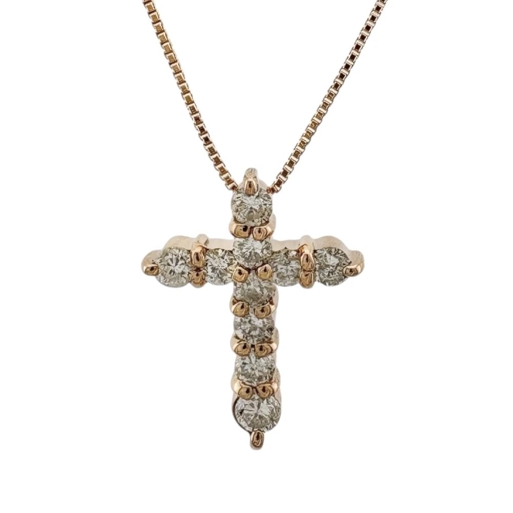 NECKLACE K18 PINK GOLD DIAMOND: Necklace K18 Pink Gold diamond Brand: Unbranded Type: Necklace Material: K18 Pink Gold, Main Stone/Creation Natural Color: Pink gold Size: (CM) Total Length:40cm Chain width:0.4mm AdjUS ter can