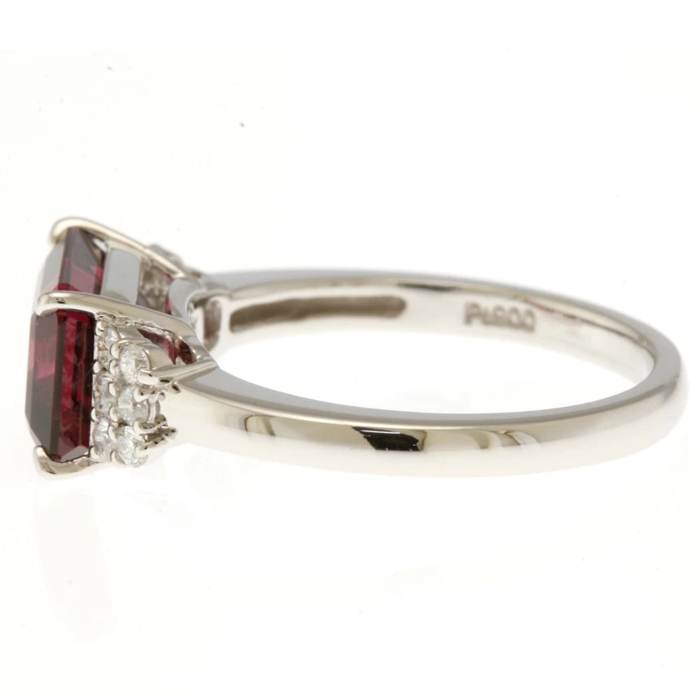 RING PT900PLATINUM GARNET - 3