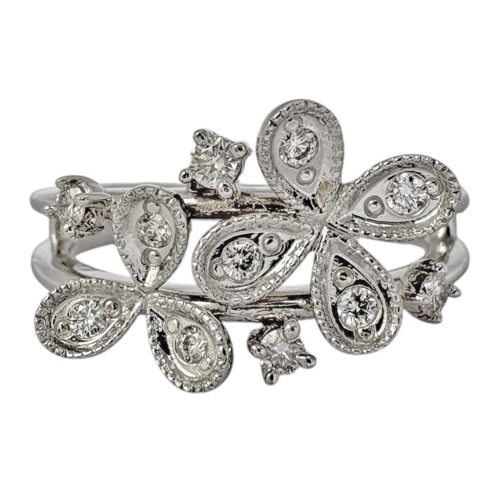 TASAKI RING K18 WHITE GOLD DIAMOND: TASAKI Ring K18 white gold diamond Brand: TASAKI Type: Ring Material: K18 white gold, Main Stone/Creation Natural Color: Silver Size: US 5 1/8 Accessories: None Accessories Notice: When pu