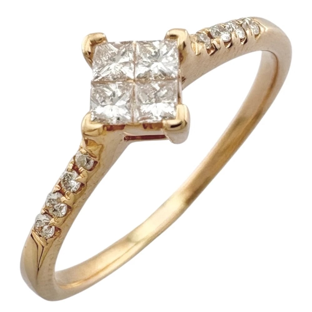 RING K18 PINK GOLD DIAMOND: Ring K18 Pink Gold diamond Brand: Unbranded Type: Ring Material: K18 Pink Gold, Main Stone/Creation Natural Color: Pink gold Size: US 7 1/8 Accessories: None Accessories Notice: When purchasing