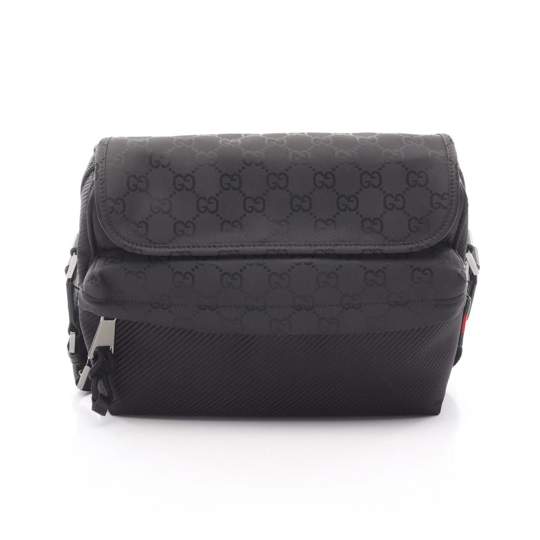GUCCI GG NYLON MEDIUM CROSSBODY SHOULDER BAG: GUCCI GG nylon medium crossbody Shoulder Bag Brand: GUCCI Type: Shoulder Bag Material: Nylon Color: Black??ish colors Size: H:22cm x W:27cm (H:8.7" x W:10.6") Accessories: None Accessories