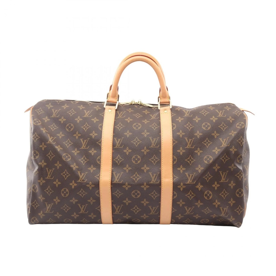 LOUIS VUITTON KEEPALL 50 TRAVEL HAND BAG: LOUIS VUITTON Keepall 50 travel hand bag Brand: LOUIS VUITTON Type: Boston bag Material: Monogram × PVC coated canvas × leather Color: Brown??ish colors Size: H:28cm x W:51cm x D:21.5cm (H:11.0" x W