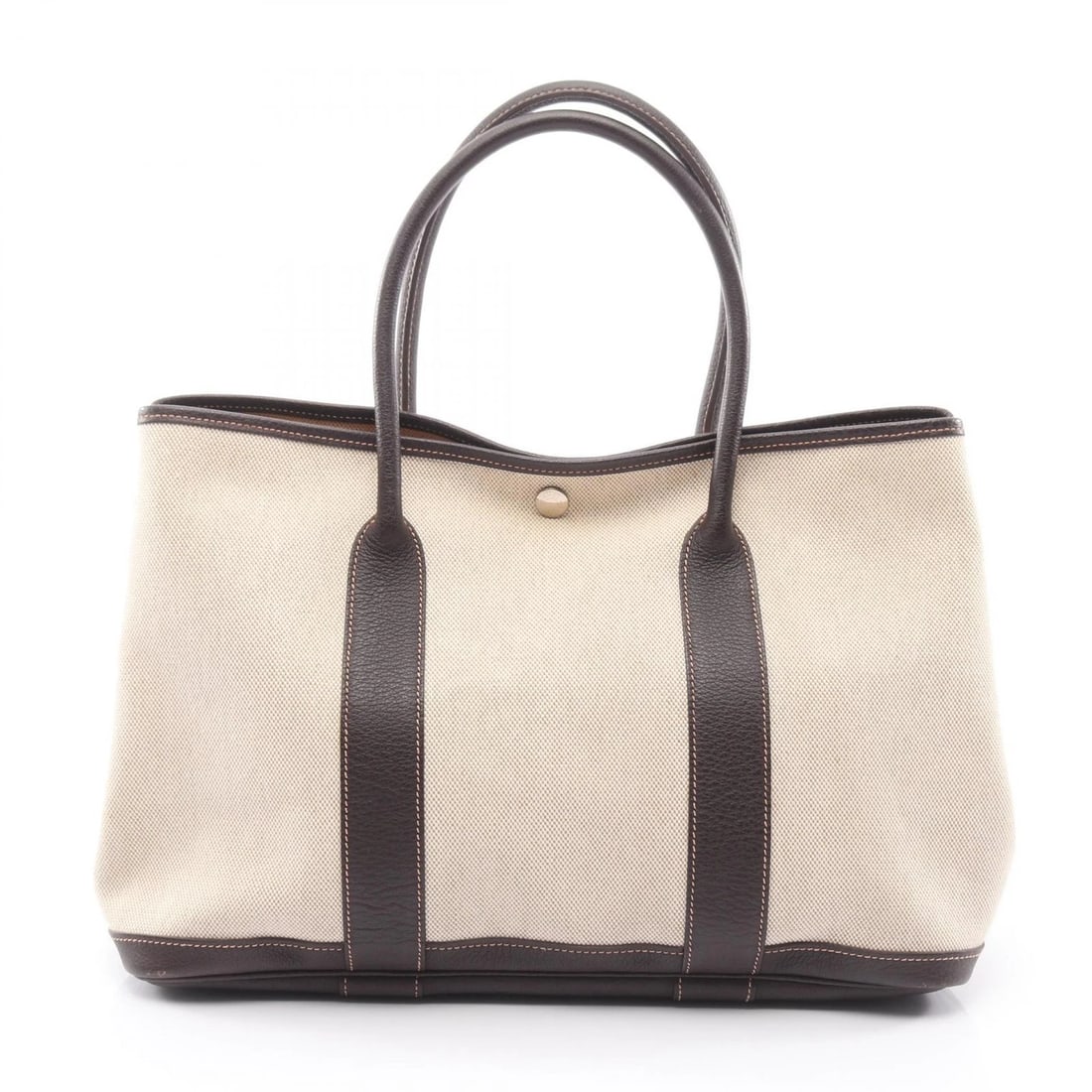 HERMES GARDEN PARTY PM TOTE HANDBAG: HERMES Garden Party PM Tote Handbag Brand: HERMES Type: Tote Bag Material: Toile H × canvas × leather × Toile H / Buffalo leather Color: Ecru / Beige??ish colors × Brown??ish colors × Evennes??is