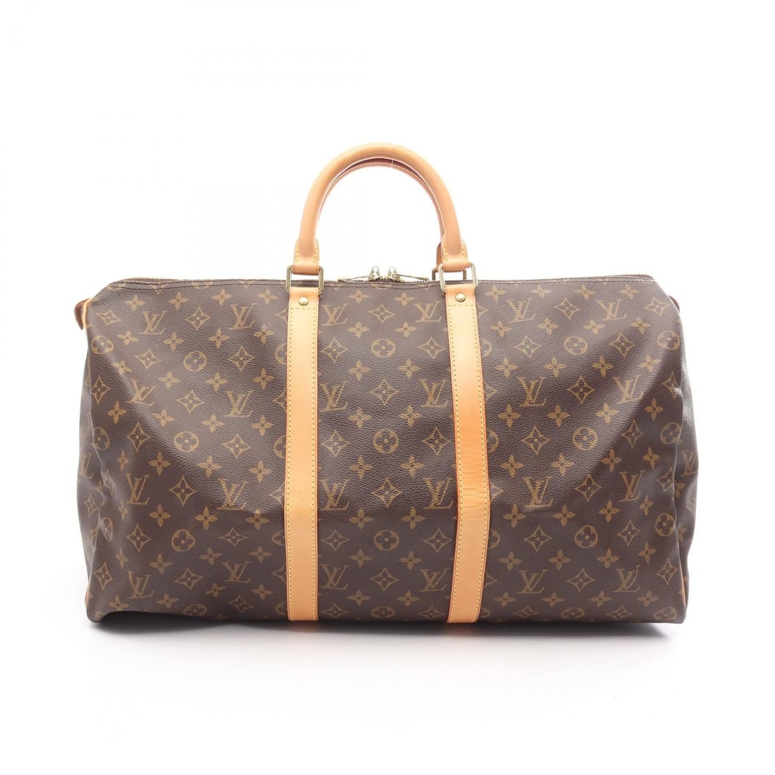 LOUIS VUITTON KEEPALL 50 HAND TRAVEL BAG: LOUIS VUITTON Keepall 50 hand travel bag Brand: LOUIS VUITTON Type: Boston bag Material: Monogram × PVC coated canvas × leather Color: Brown??ish colors Size: H:28cm x W:51cm x D:21.5cm (H:11.0" x W