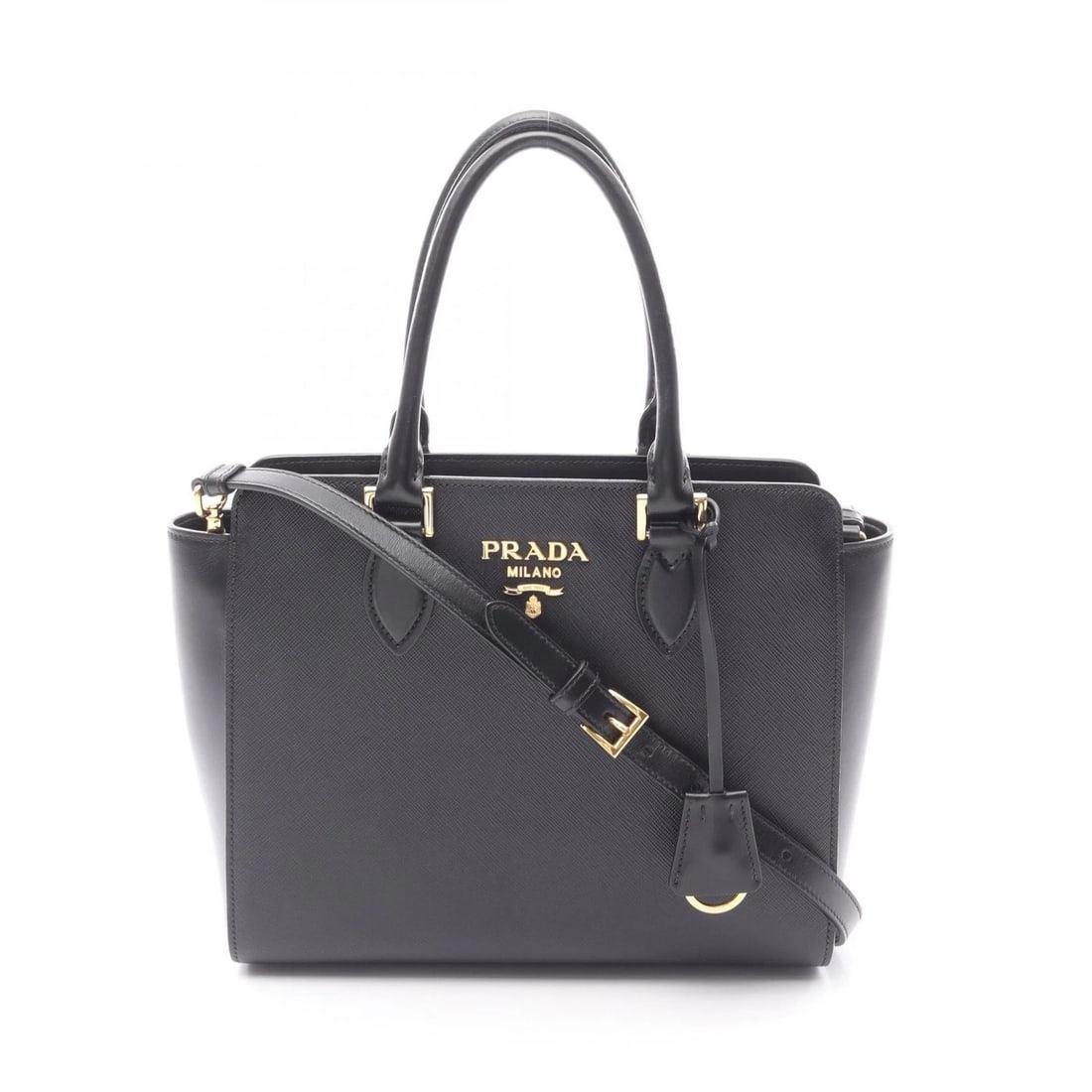 PRADA SAFFIANO + SOFT CALF SHOULDER HANDBAG (1 of 5)