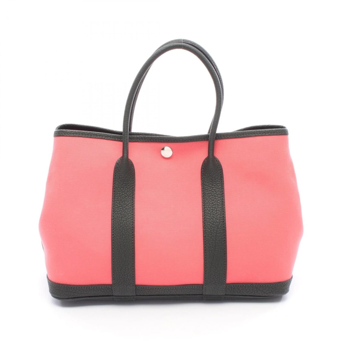 HERMES GARDEN PARTY TPM TOTE HANDBAG: HERMES Garden Party TPM Tote Handbag Brand: HERMES Type: Tote Bag Material: Toile officier × canvas × leather × Toile officier / Negonda leather Color: Rose azalee / Pink??ish colors × Green??ish 