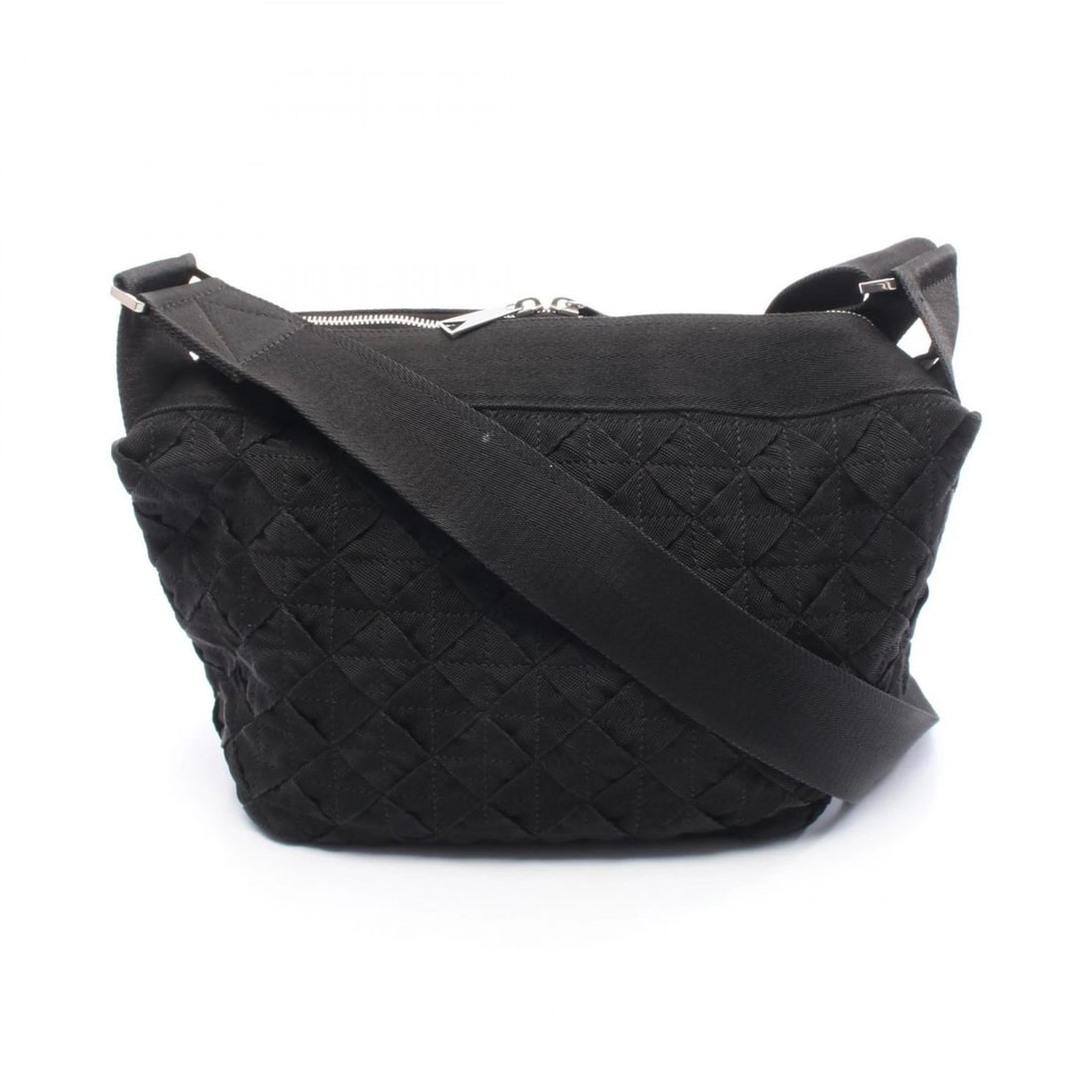 BOTTEGA VENETA INTRECCIATO WEBBING SHOULDER BAG: BOTTEGA VENETA Intrecciato webbing Shoulder Bag Brand: BOTTEGA VENETA Type: Shoulder Bag Material: Nylon canvas Color: Black??ish colors Size: H:20cm x W:24cm x D:12cm (H:7.9" x W:9.4" x D:4.7") A