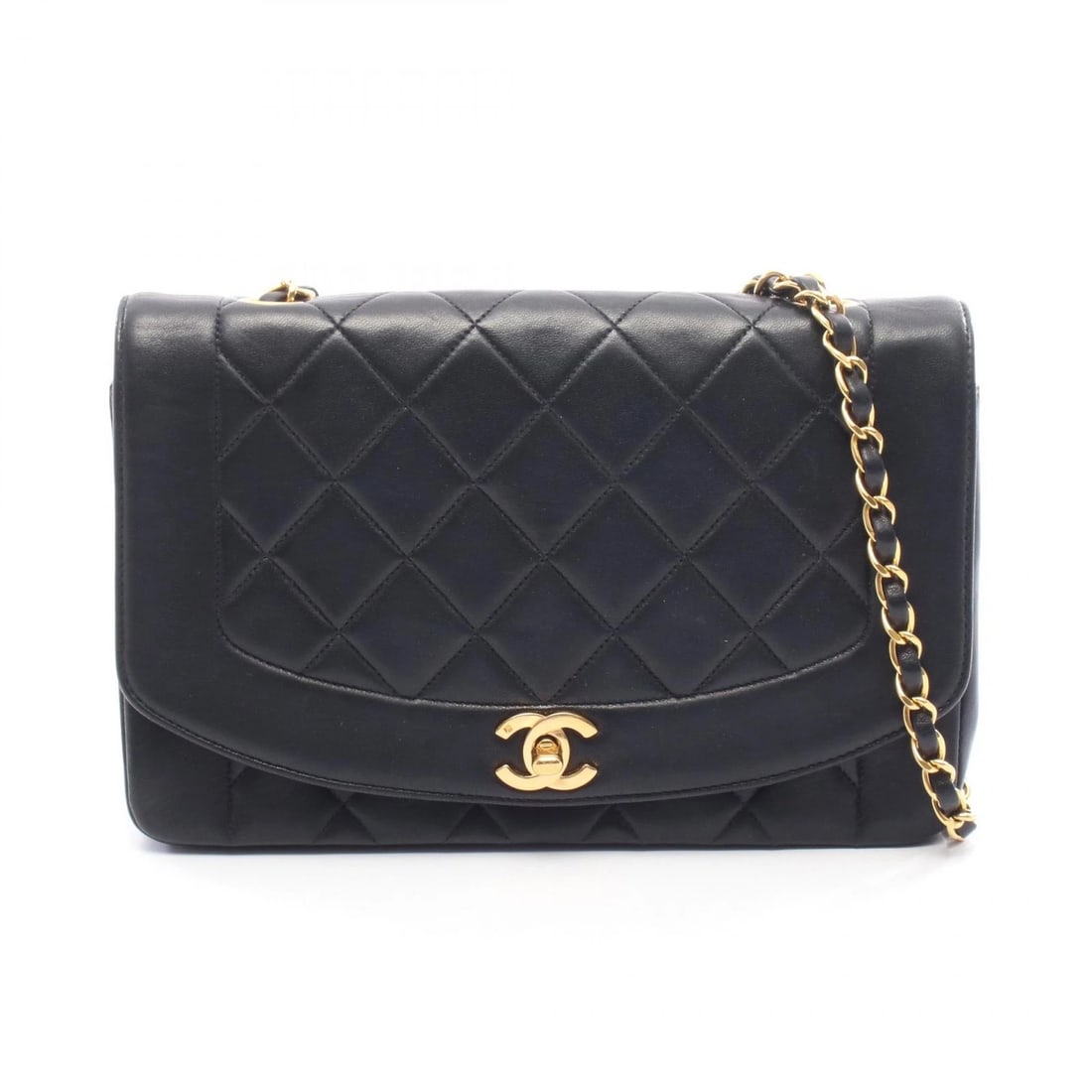 CHANEL MATELASSE DIANA FLAP CROSSBODY CHAIN SHOULDER BAG: CHANEL Matelasse Diana Flap Crossbody Chain Shoulder Bag Brand: CHANEL Type: Shoulder Bag Material: Lambskin (sheep leather) Color: Black??ish colors Size: H:16cm x W:25cm x D:7cm (H:6.3" x W:9.8" x D
