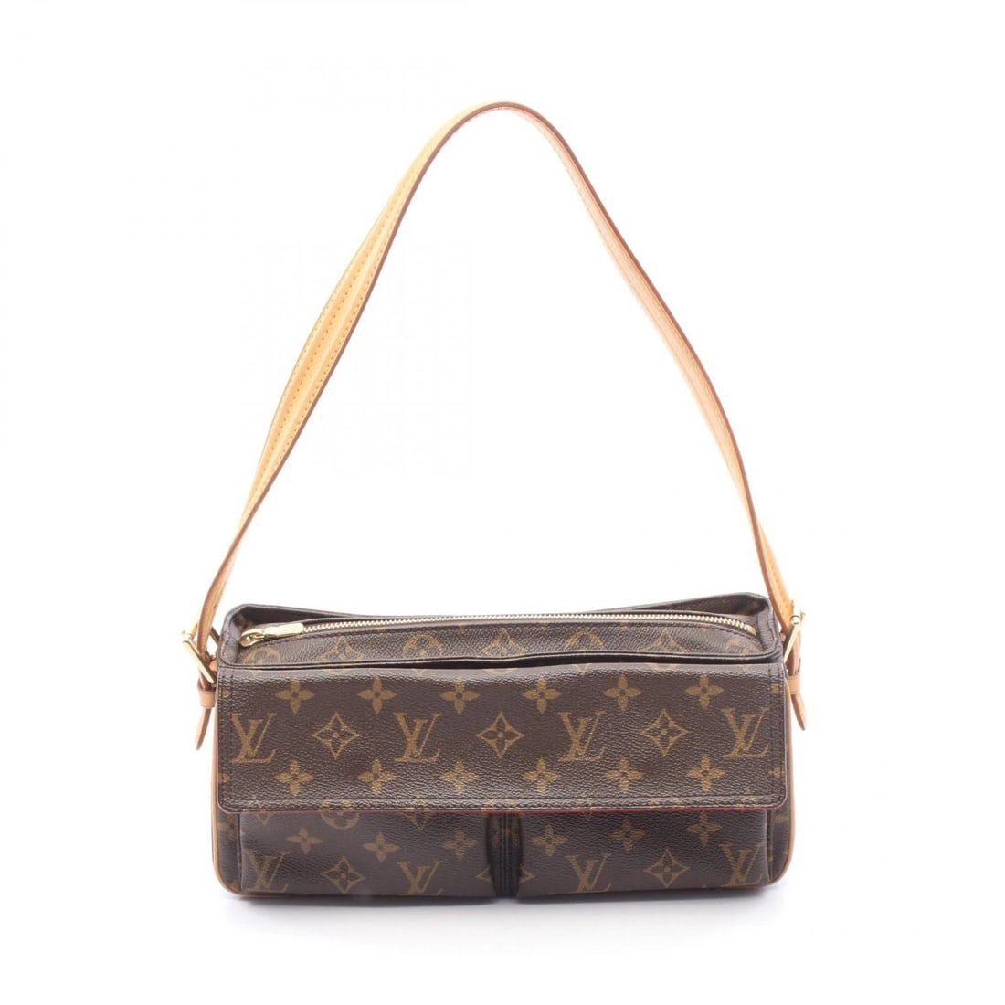 LOUIS VUITTON VIVACITE MM SHOULDER HANDBAG: LOUIS VUITTON Vivacite MM Shoulder Handbag Brand: LOUIS VUITTON Type: Shoulder Bag Material: Monogram × PVC coated canvas × leather Color: Brown??ish colors Size: H:14cm x W:30cm x D:8.5cm (H:5.5" x
