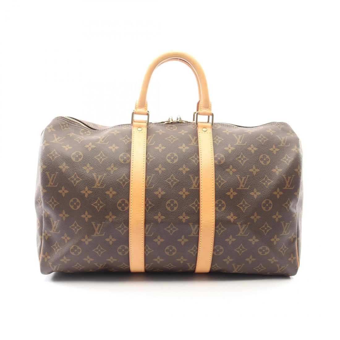 LOUIS VUITTON KEEPALL 45 TRAVEL HAND BAG: LOUIS VUITTON Keepall 45 travel hand bag Brand: LOUIS VUITTON Type: Boston bag Material: Monogram × PVC coated canvas × leather Color: Brown??ish colors Size: H:26cm x W:46cm x D:20cm (H:10.2" x W:1