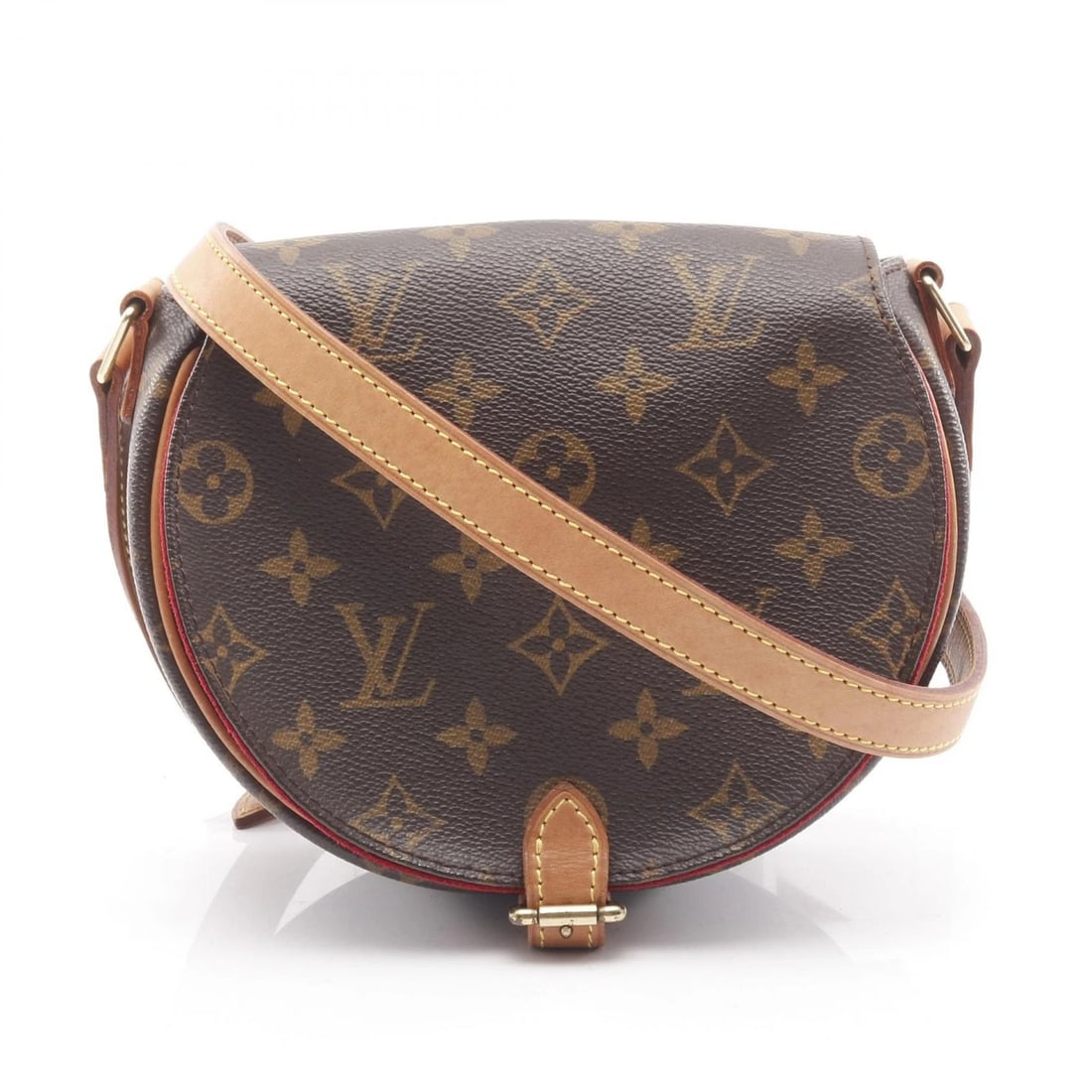 LOUIS VUITTON TAMBOURINE SHOULDER BAG: LOUIS VUITTON Tambourine Shoulder Bag Brand: LOUIS VUITTON Type: Shoulder Bag Material: Monogram × PVC coated canvas × leather Color: Brown??ish colors Size: H:16cm x W:18cm x D:7.5cm (H:6.3" x W:7.
