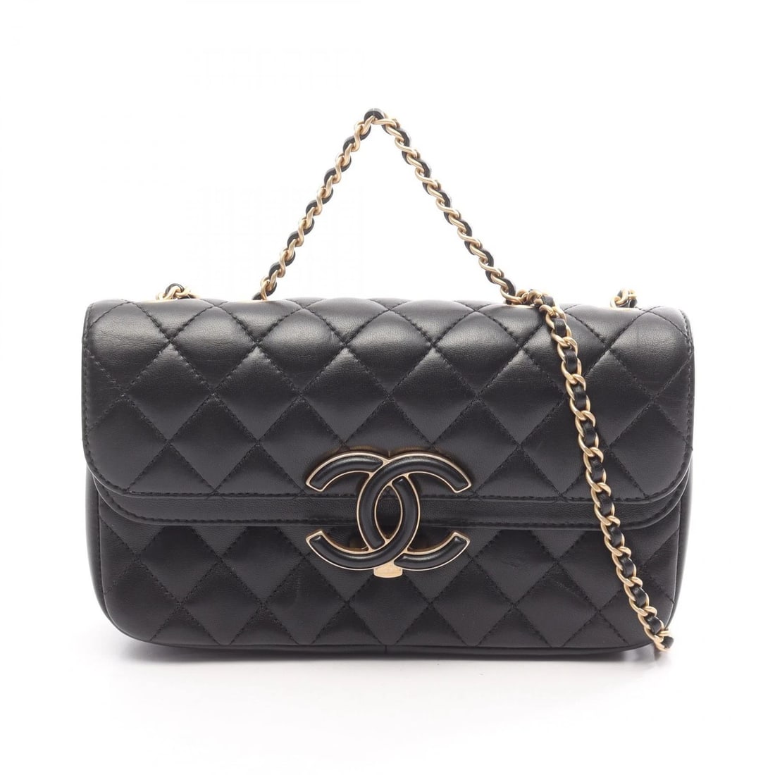 CHANEL MATELASSE CHAIN SHOULDER CROSSBODY HANDBAG: CHANEL Matelasse Chain Shoulder Crossbody Handbag Brand: CHANEL Type: Shoulder Bag Material: Lambskin (sheep leather) Color: Black??ish colors Size: H:13cm x W:22cm x D:2/2cm (H:5.1" x W:8.7" x D:0.8"