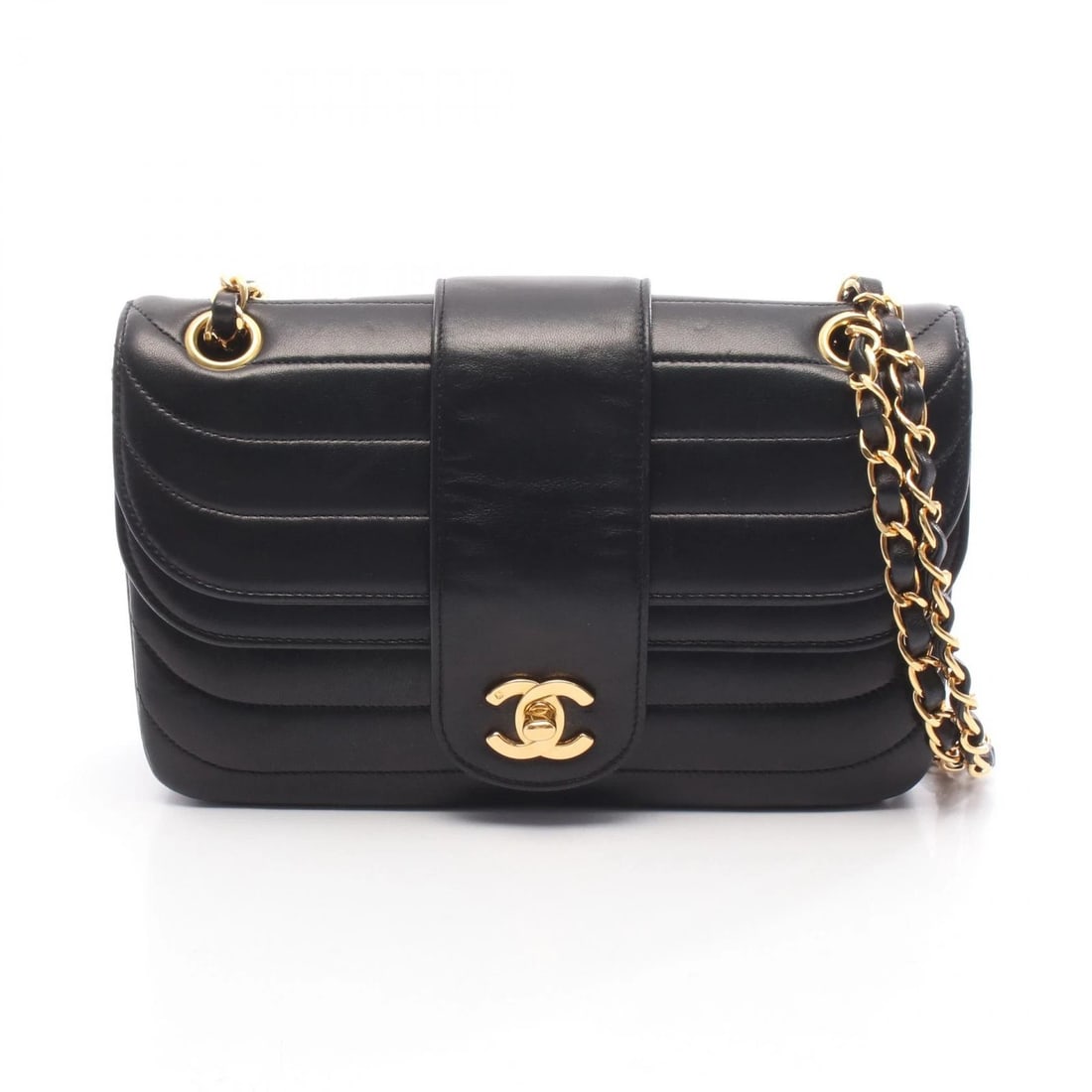 CHANEL MADEMOISELLE CHAIN SHOULDER HANDBAG: CHANEL Mademoiselle Chain Shoulder Handbag Brand: CHANEL Type: Shoulder Bag Material: Lambskin (sheep leather) Color: Black??ish colors Size: H:15cm x W:22.5cm x D:6cm (H:5.9" x W:8.9" x D:2.4") A